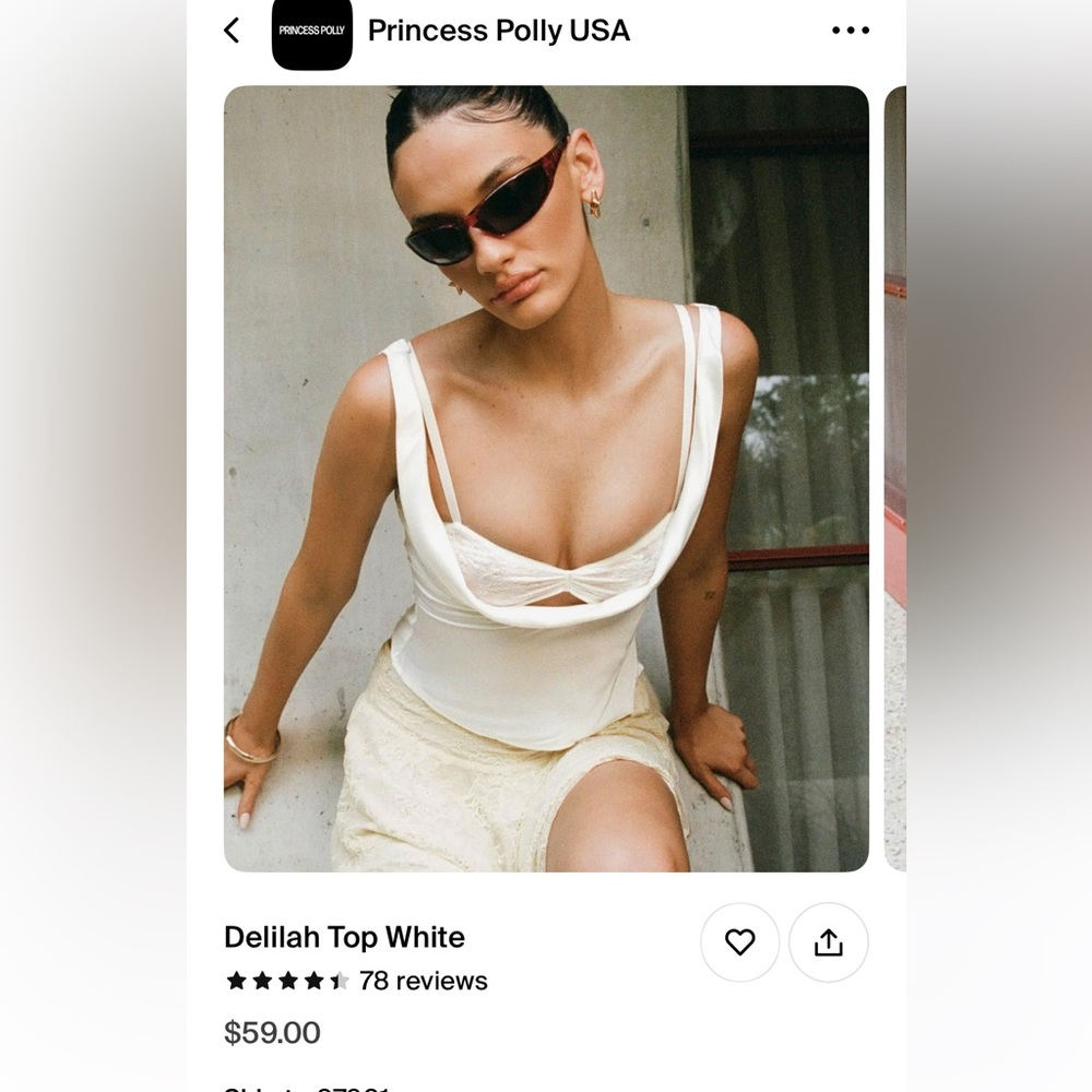 White Princess Polly two-piece top